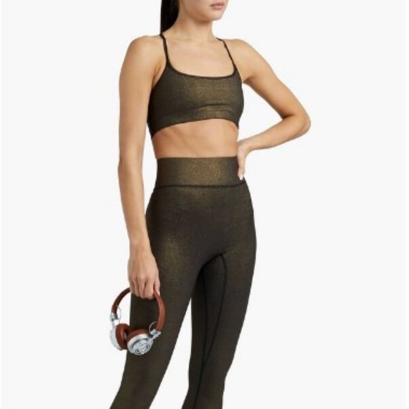 ALL ACCESS Metallic Gold Sports Bra MEDIUM - Picture 1 of 4